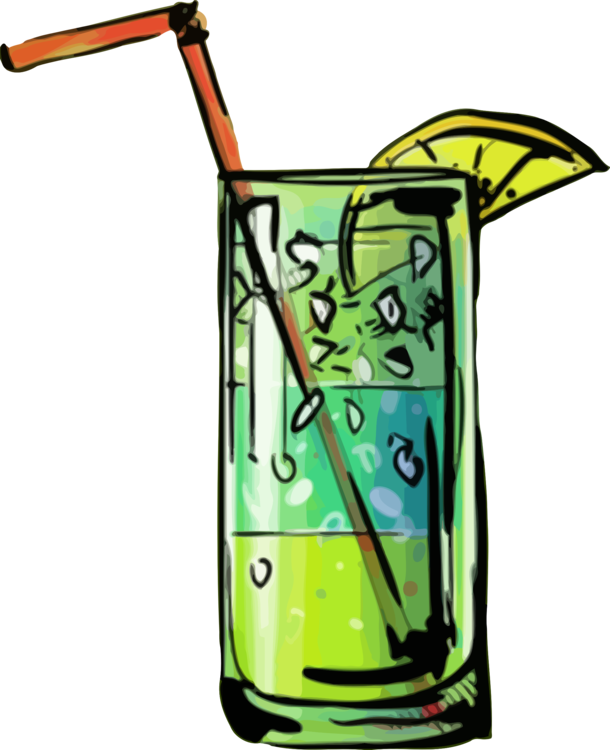Yellow,glass,green - Mojito Clipart Png Transparent Png (610x750), Png Download