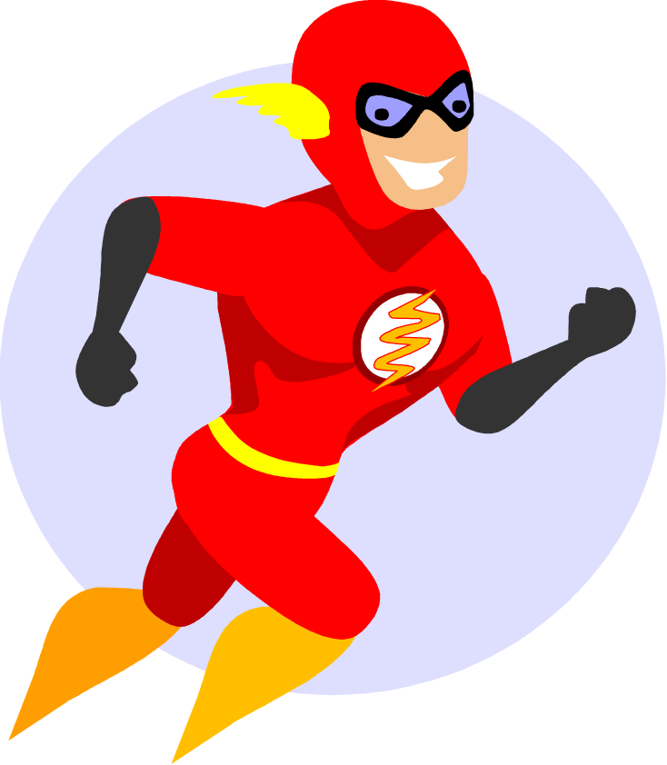 Free Flash Superhero Cartoon Character Vector Clip - Superhero Flash Vector - Png Download (734x842), Png Download