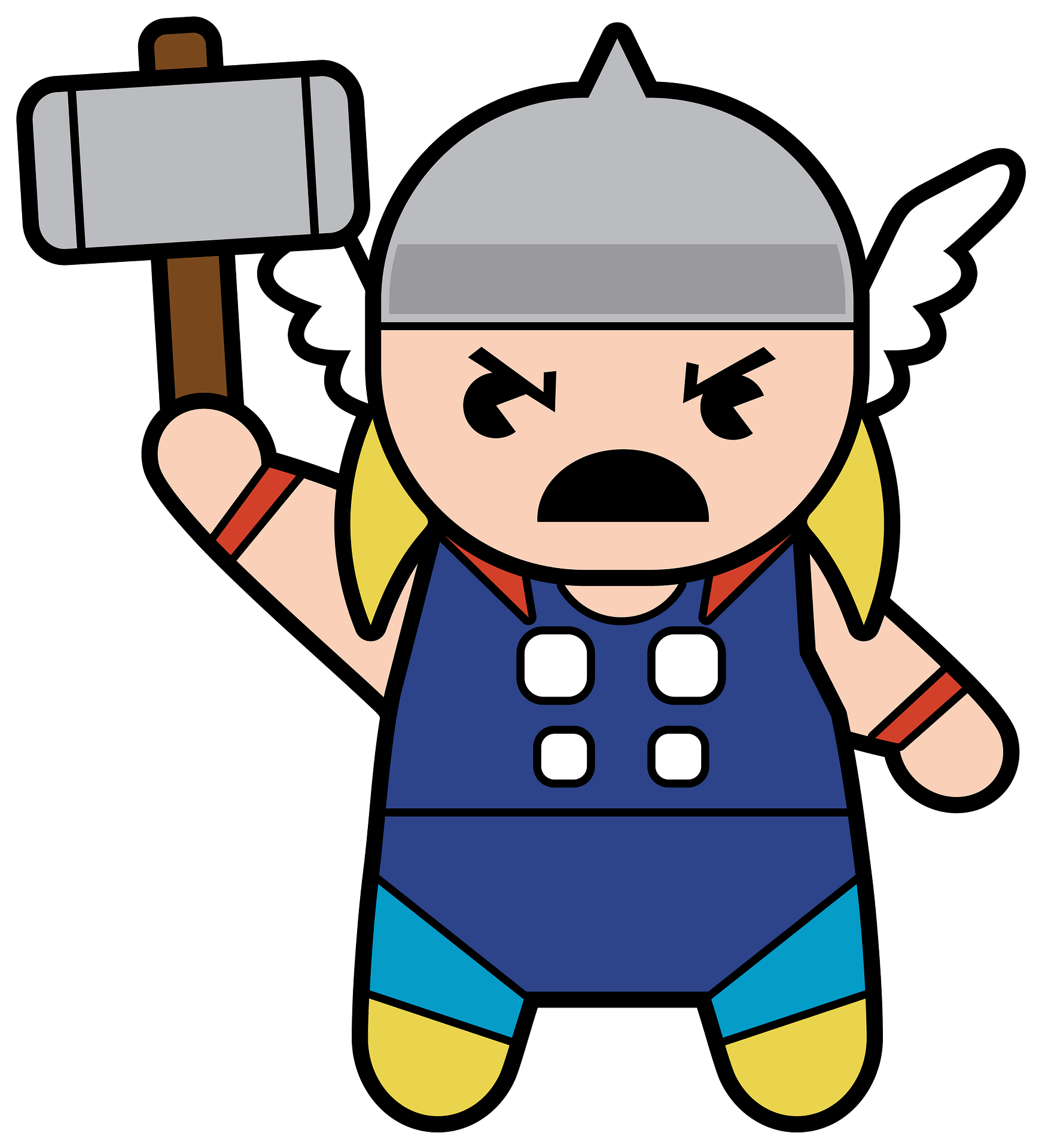 Chibi Superhero Thor Clipart - Drawing - Png Download (726x800), Png Download