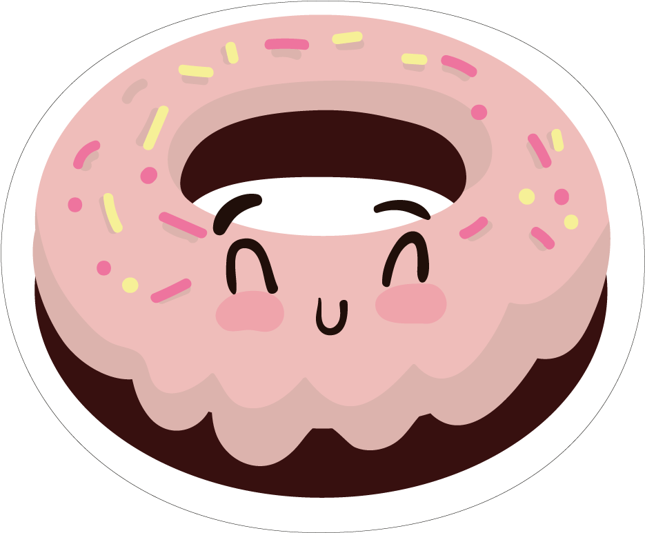 Cute Donut Png Clipart (1000x1000), Png Download