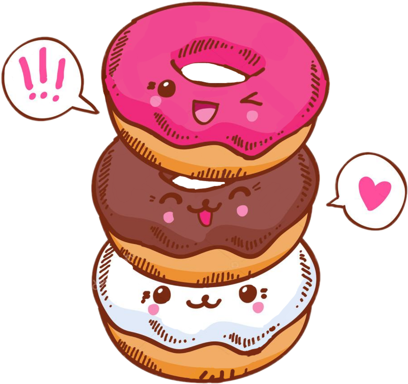 Donuts Paper Drawing Notebook Doodle - Donuts Cute Clipart (1773x1773), Png Download