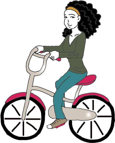 Little Girl Falling Off Bike Clipart Banner Dream Of - Someone Riding A Bicycle - Png Download (600x600), Png Download