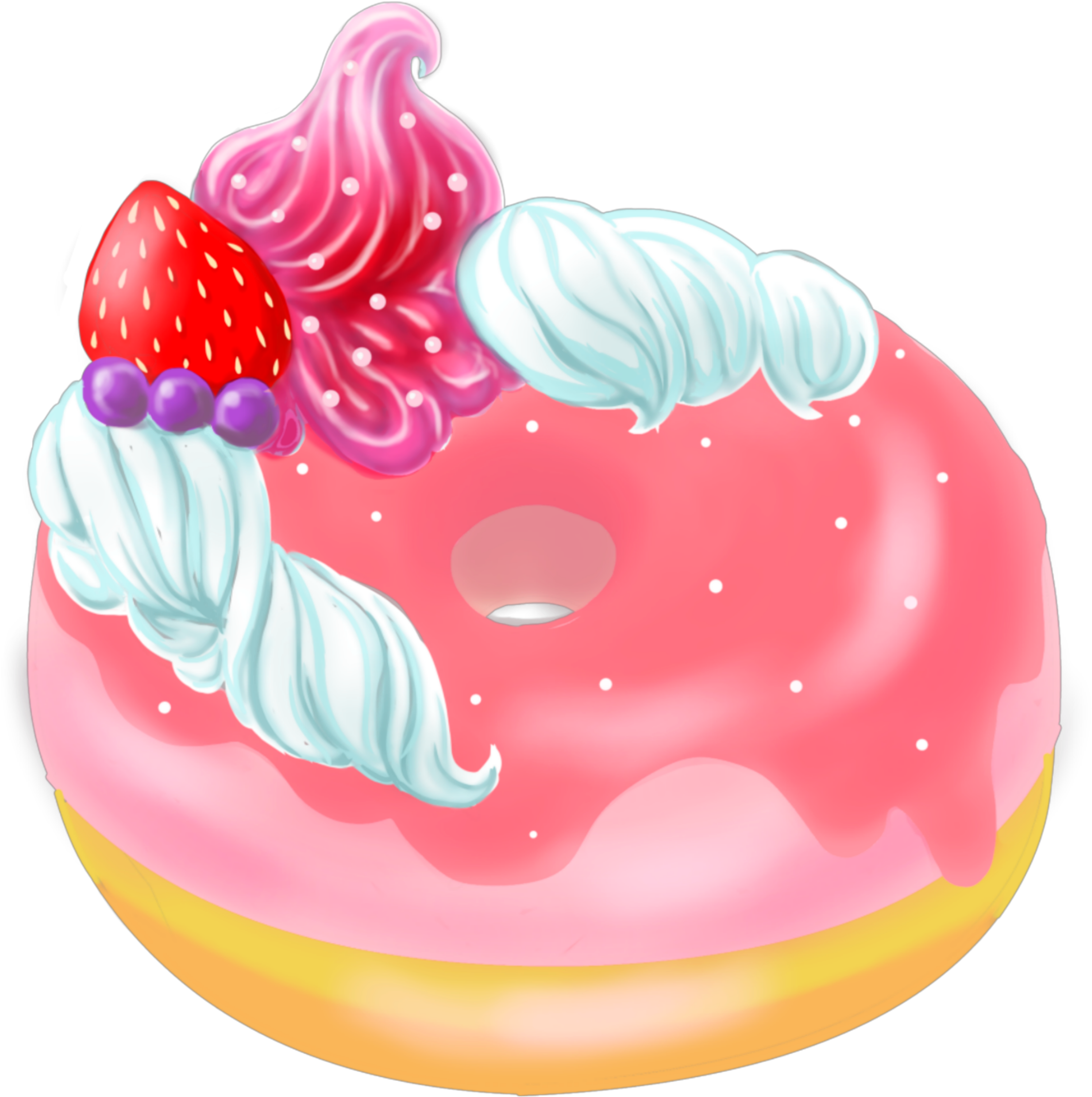 #ftestickers #clipart #donut #doughnut #colorful #pink - Doughnut - Png Download (2289x2289), Png Download