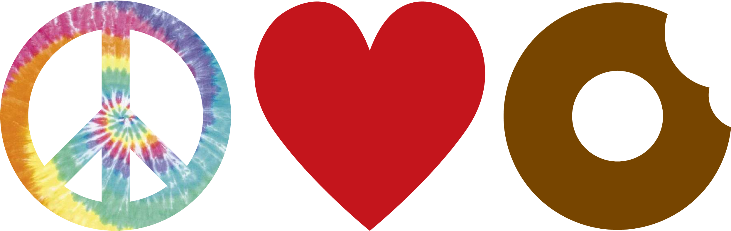 Peace Love And Little Donuts Png Clipart (2550x788), Png Download