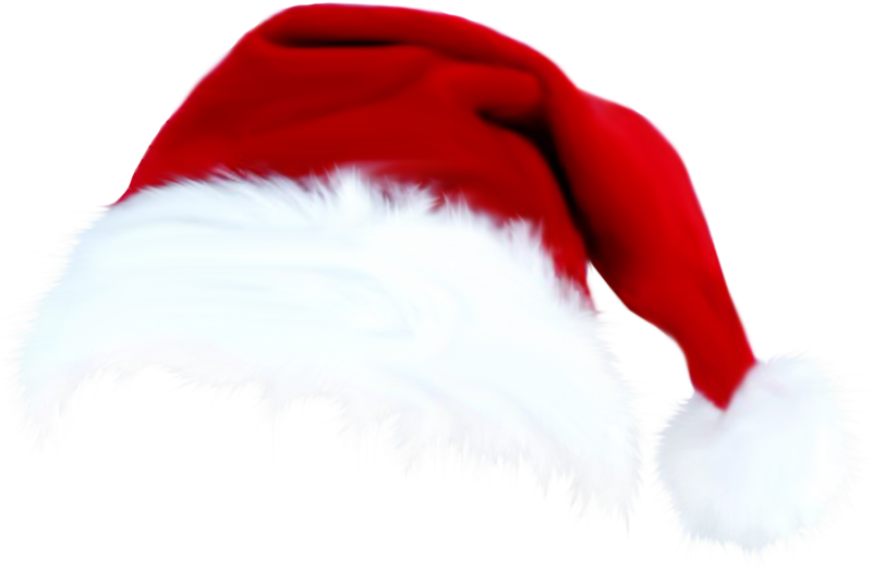 Santa Claus Christmas Hat Cap - Transparent Background Christmas Hat Png Clipart (880x702), Png Download