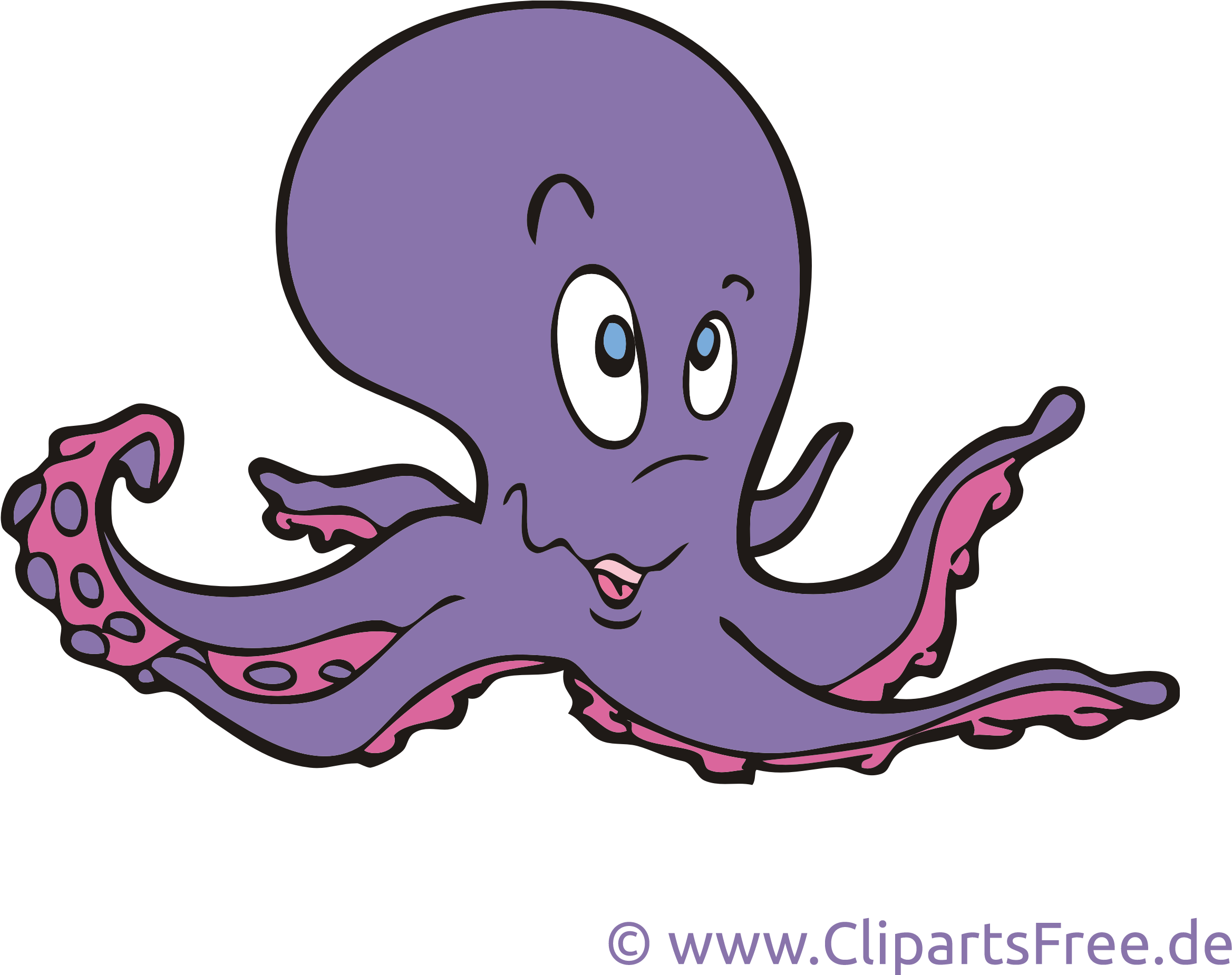 Octopus Clipart, Picture, Cartoon Free - Illustration - Png Download (2551x2268), Png Download