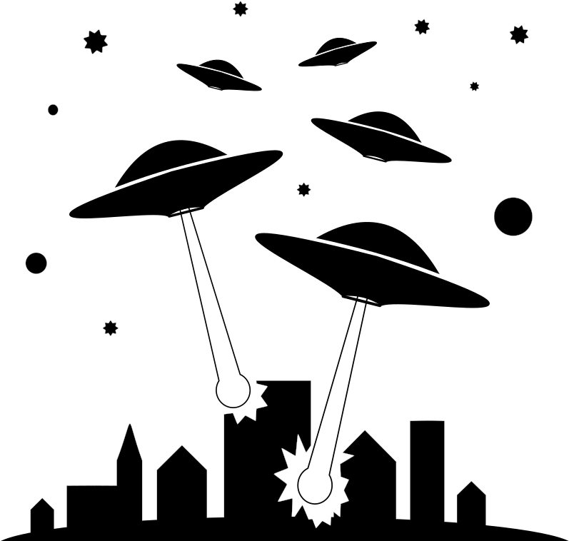 Transparent War Clipart - Alien Invasion Clipart - Png Download (760x720), Png Download