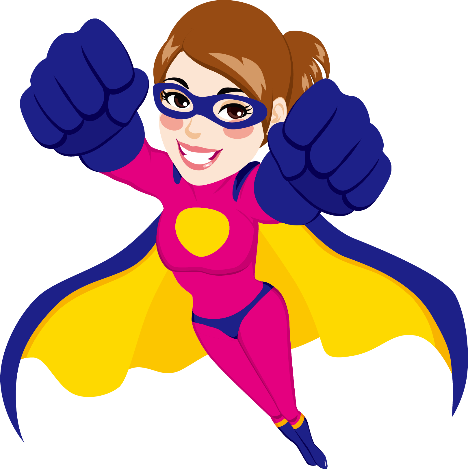 Download Superhero Flying Female The Superwoman Cartoon - Superhero Cartoon Clipart (1620x1623), Png Download
