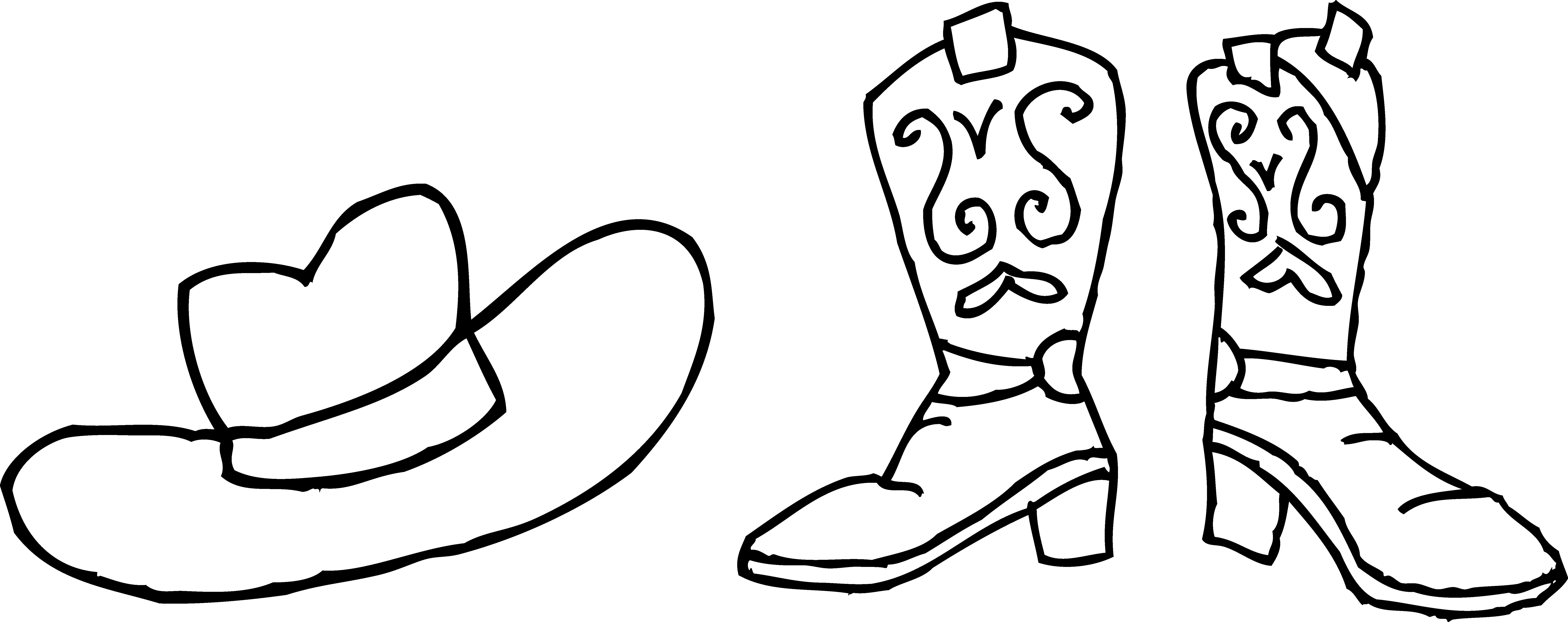 Download Cowboy Clipart Cowboy Boot - Black And White Western Clip Art