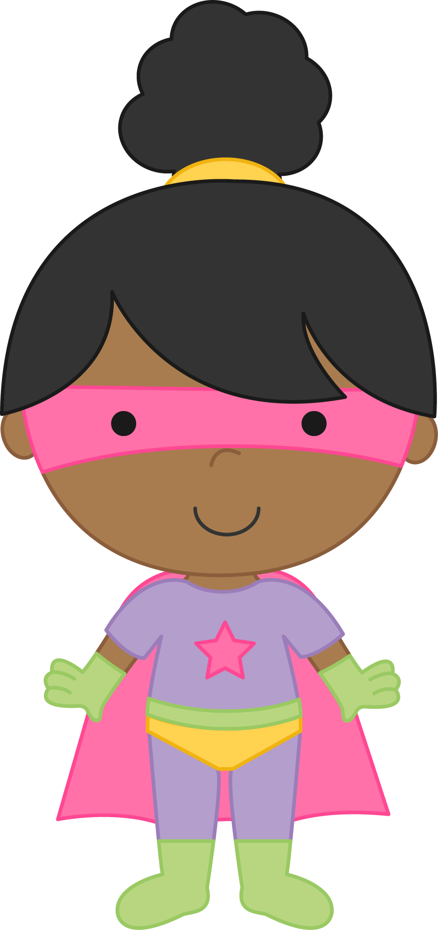 Supergirl Clipart Brave Child - Free Superhero Children Clipart - Png Download (878x1862), Png Download