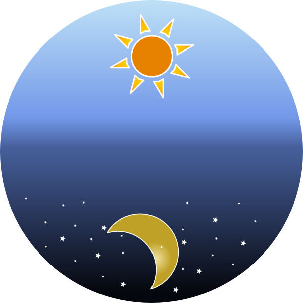 Night Clipart Dark Night - Day And Night Diamante Poem - Png Download (600x600), Png Download