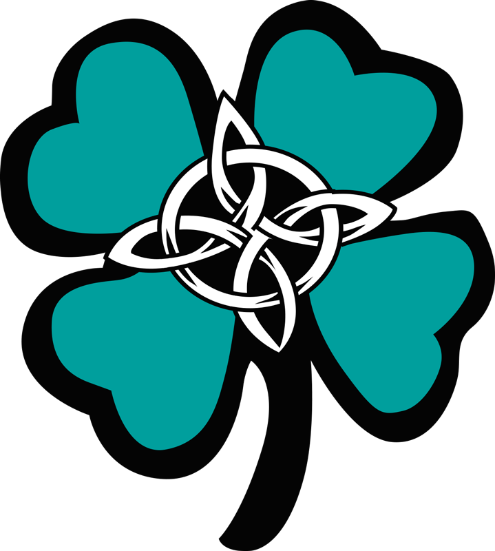 Celtic Four Leaf Clover Wall Sticker - Celtic Four Leaf Clover Drawing Clipart (719x800), Png Download