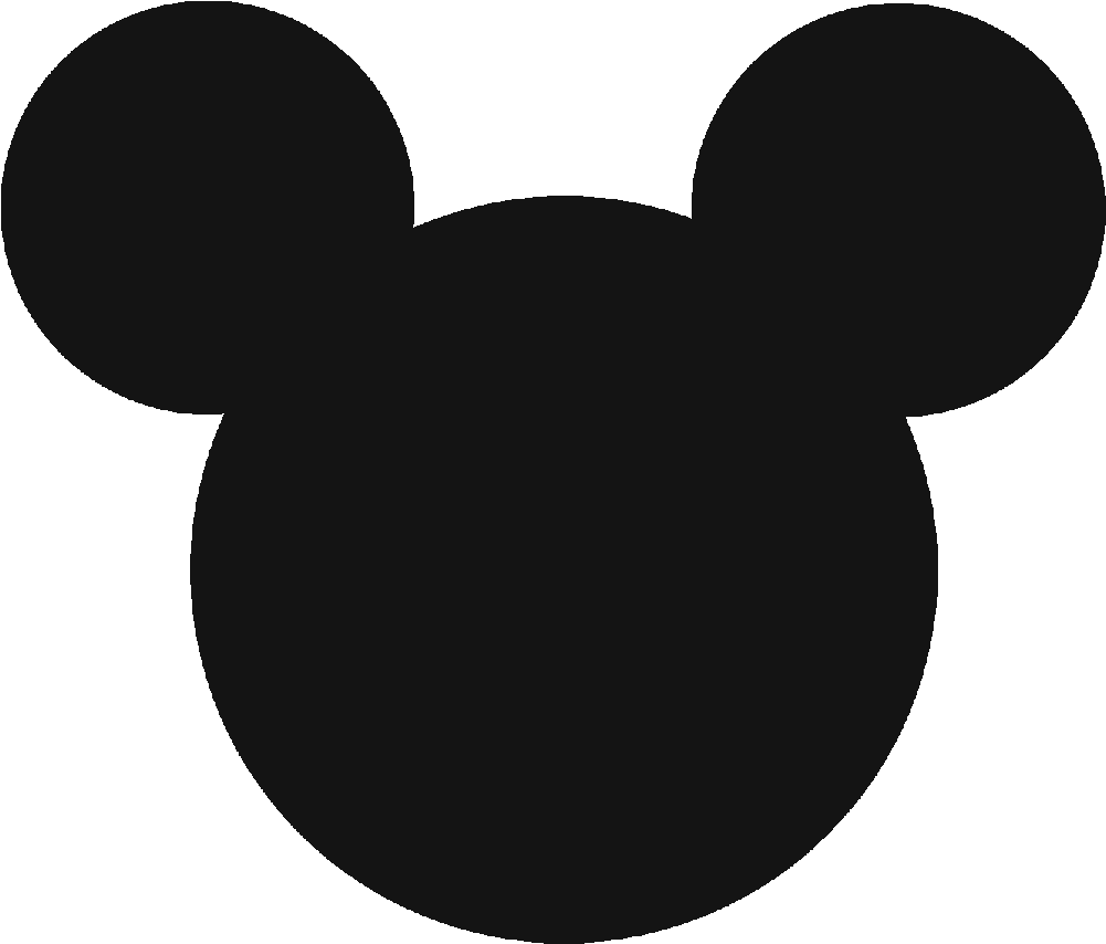 Mickey Chalk Png - Mickey Mouse Silhouette Png Clipart (1000x1000), Png Download