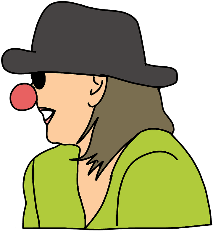 Laughing Woman With A Red Nose Clipart - Png Download (747x800), Png Download