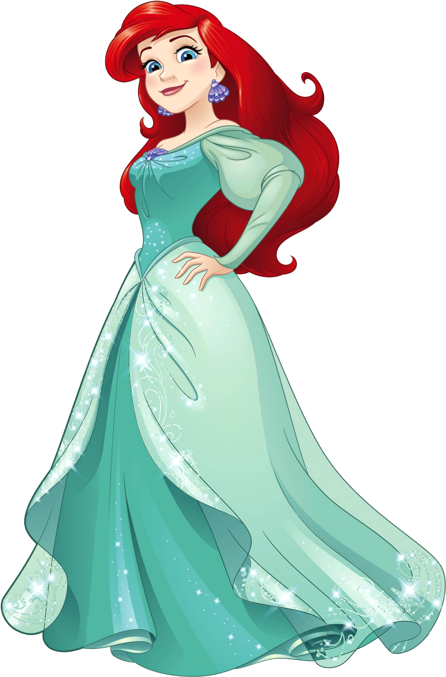 Transparent Mermaid Clipart Png - Ariel Disney Princesses (886x1344), Png Download