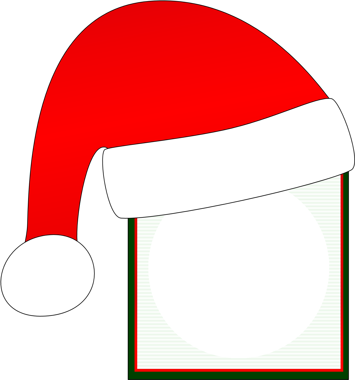 Square Santa Clipart - Santa Hat Borders - Png Download (1237x1325), Png Download
