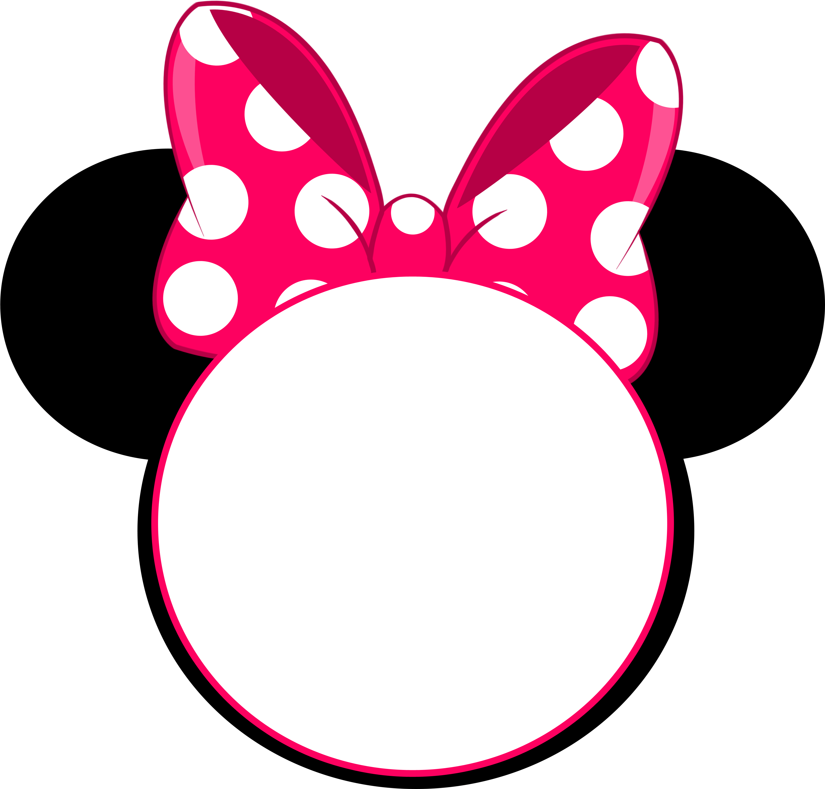 Minnie Mouse Crown Ears Clip Art Royalty Free - Minnie Mouse Head Clipart - Png Download (3600x3344), Png Download