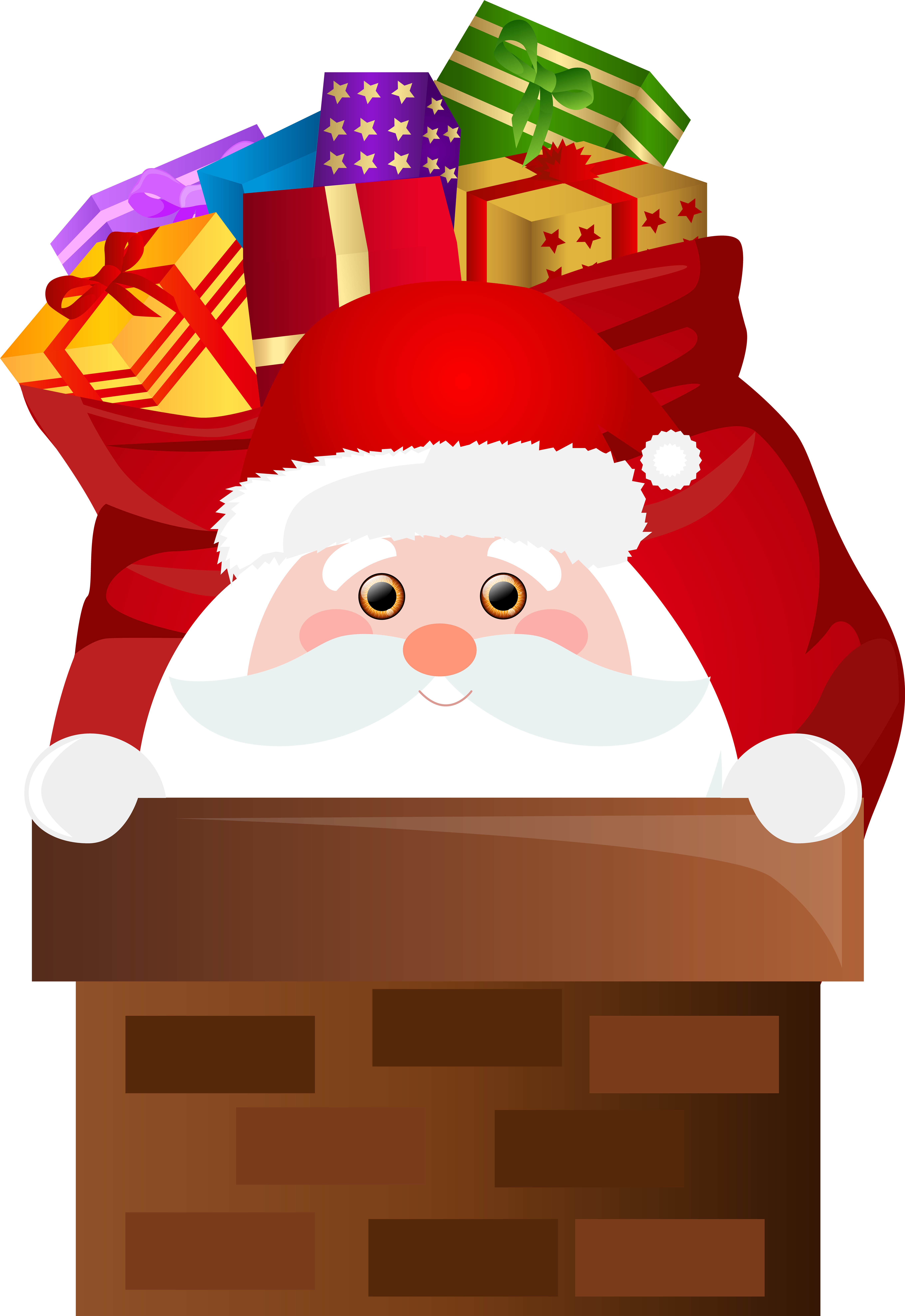 Santa Claus Christmas Clip Art - Clip Art Santa Chimney - Png Download (5514x8000), Png Download