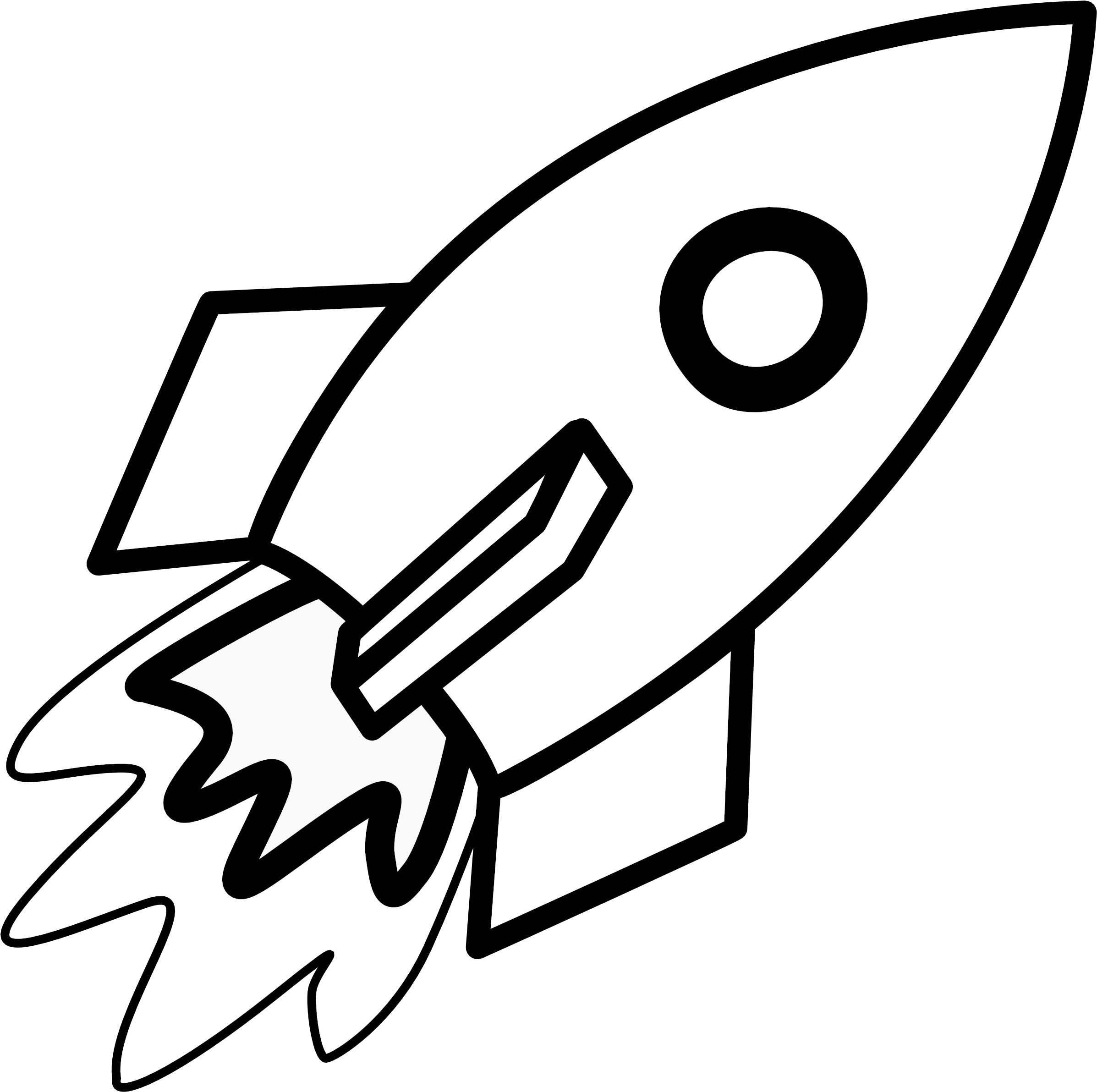 Transparent Clipart Hip - Rocket Ship Black And White - Png Download (2394x2383), Png Download