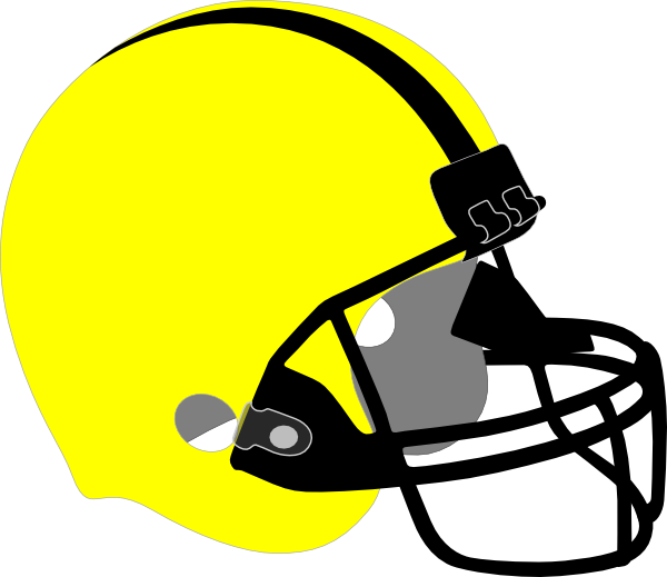 Yellow Football Helmet Clip Art At Clker - Yellow Football Helmet Clipart - Png Download (600x519), Png Download
