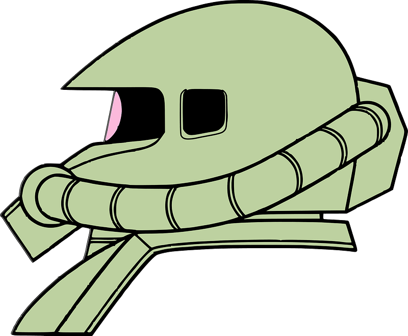 Spacesuit Helmet Clipart - Zaku Head Art - Png Download (800x658), Png Download