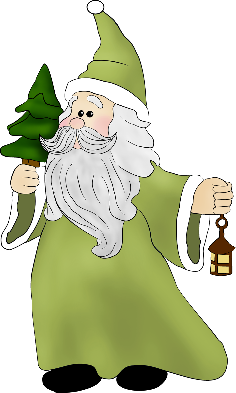 Green Santa Claus Clipart - Png Download (959x1600), Png Download