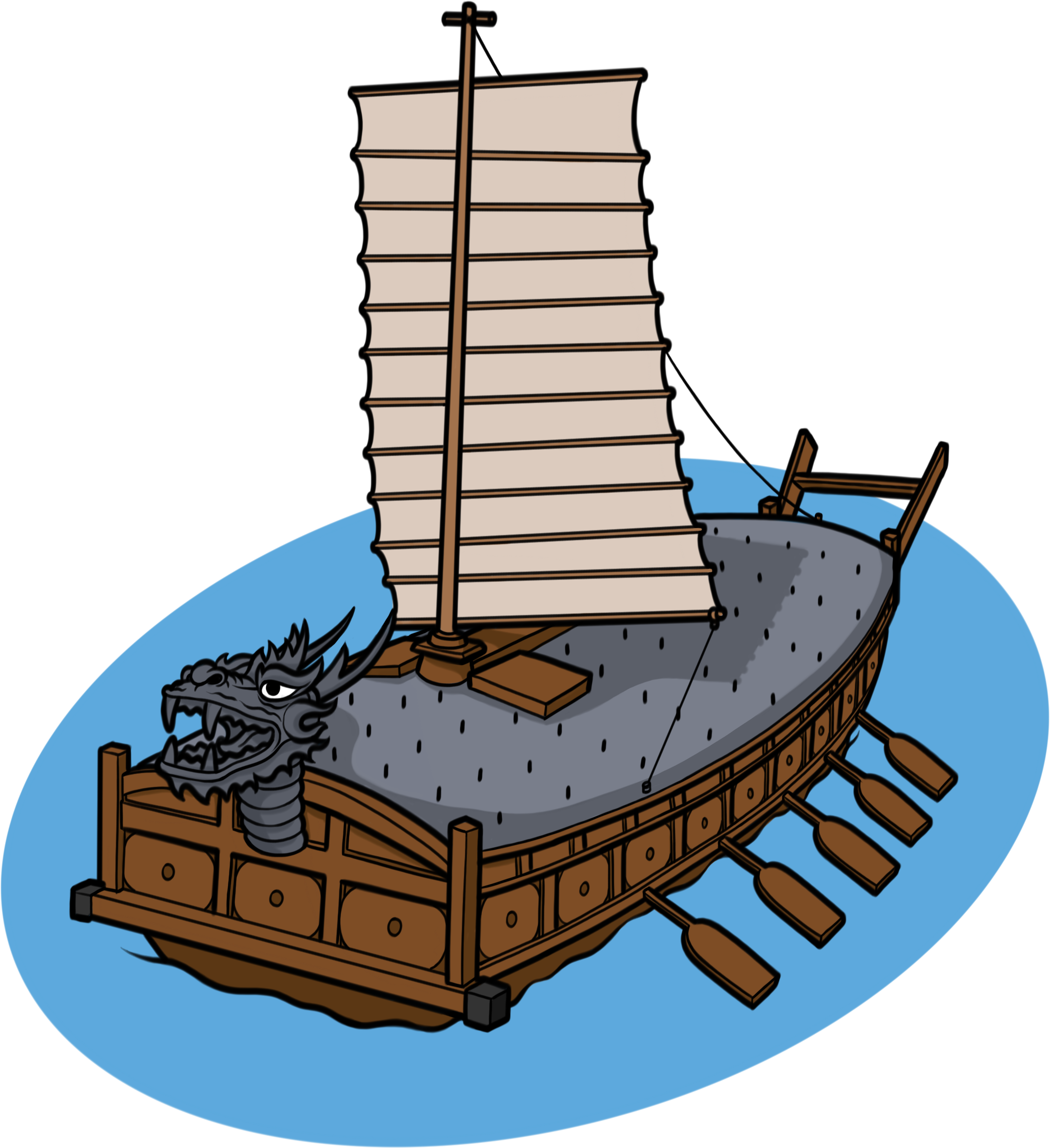 Ship Clipart Army - Turtle Ship - Png Download (2179x2383), Png Download