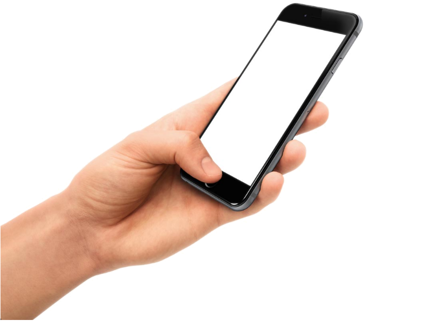 Hand Cell Phone Png Clipart (910x654), Png Download