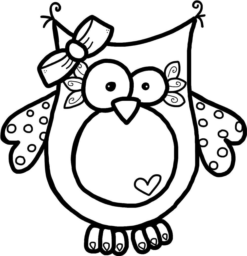 If You Head Over To Nikki"s Blog, You Will Get The - Melonheadz Owl Clipart Black And White - Png Download (1001x1038), Png Download
