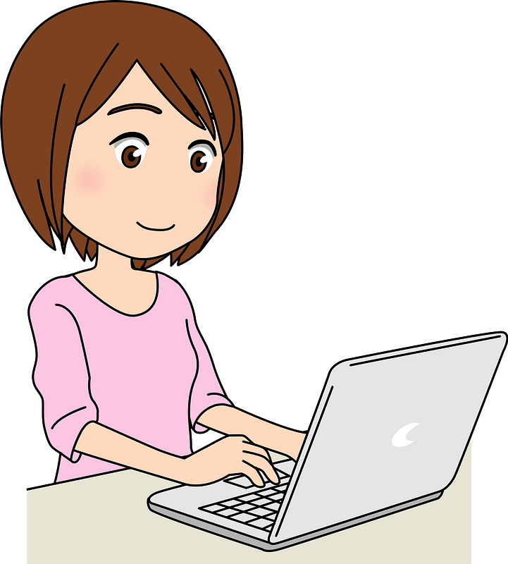 Laptop Computer Woman Girl Clipart - Girl With Laptop Clipart - Png Download (721x800), Png Download