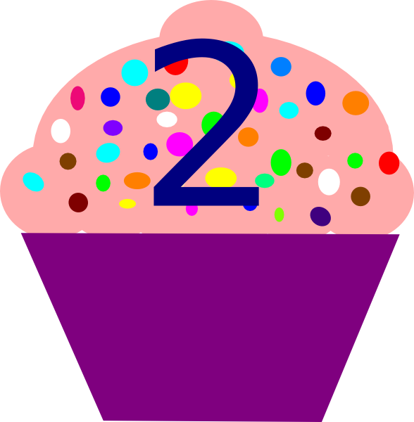 2 On A Cupcake Clip Art - Png Download (588x600), Png Download