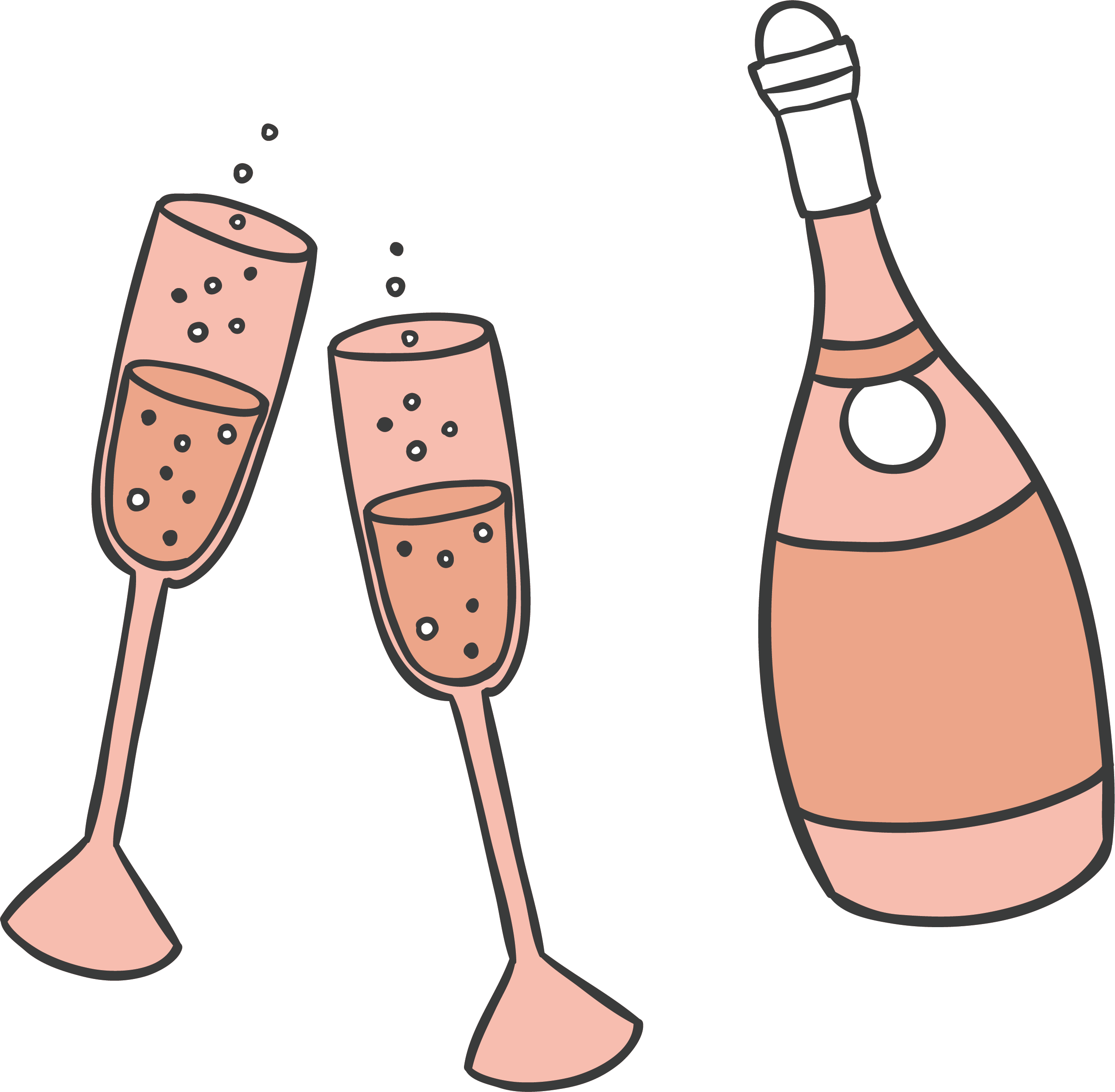Wine Clip Party, Picture - Celebration Champagne Bottle Clip Art - Png Download (2516x2464), Png Download