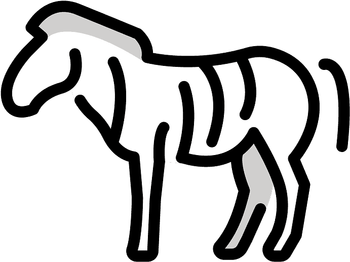 Zebra Emoji Clipart - Line Art - Png Download (800x800), Png Download