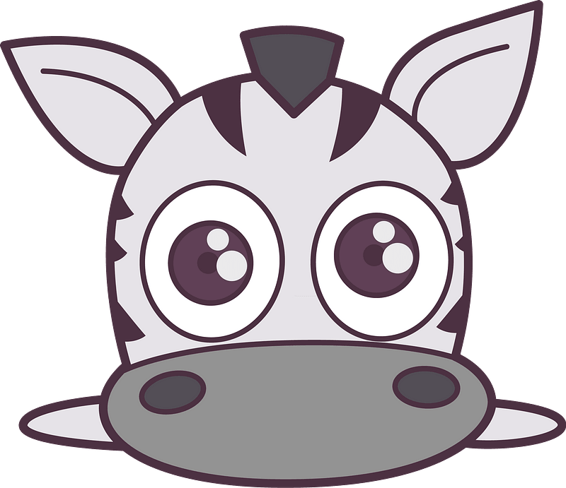 Cartoon Zebra Face Clipart - Cartoon Zebra - Png Download (800x691), Png Download