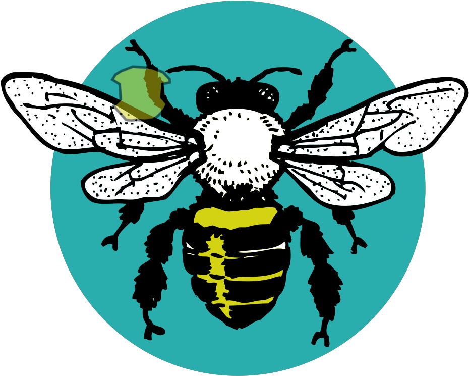 Blue Bee Tiara Svg Clip Arts - Black And White Clip Art Bee - Png Download (1024x1024), Png Download