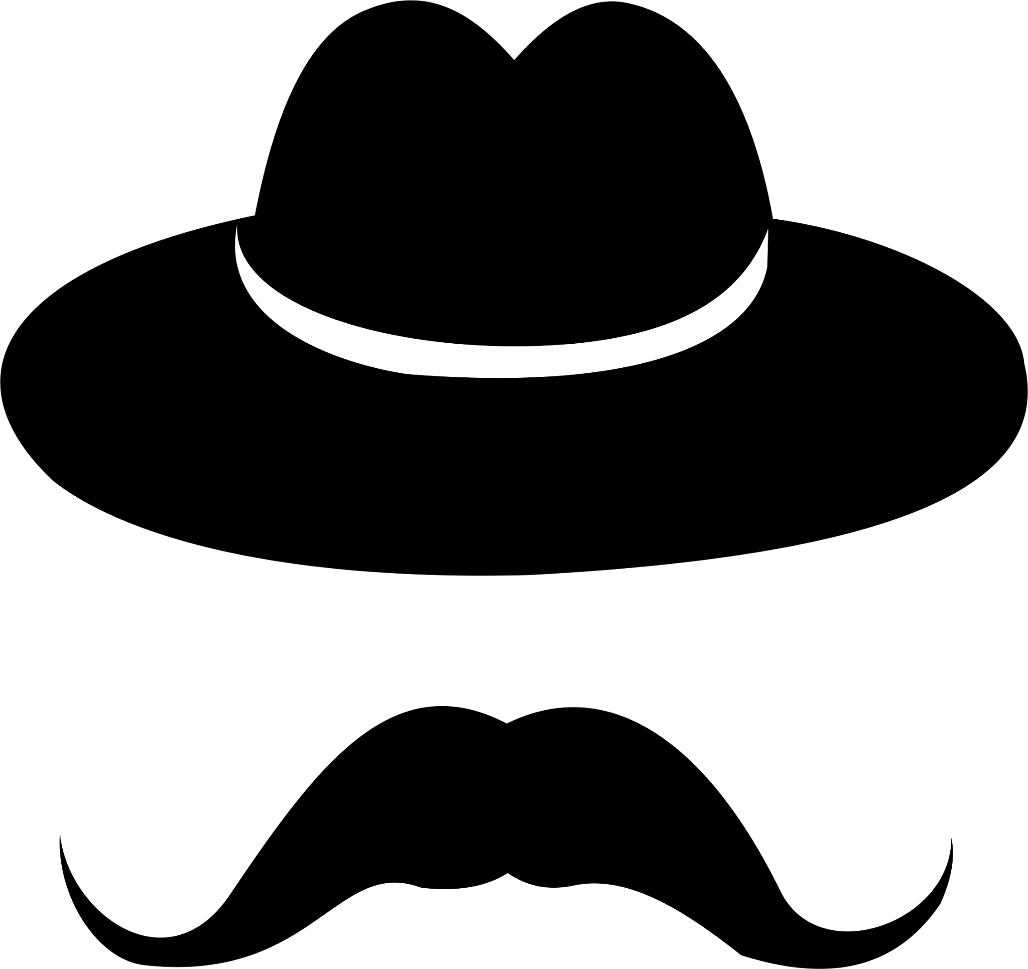 Top Hat Moustache Cowboy Hat - Clip Art Black Hat Png Transparent Png (2048x1931), Png Download