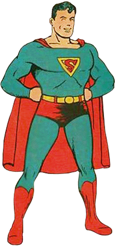 Superman Clipart Side View - First Superman Comic - Png Download (477x1000), Png Download