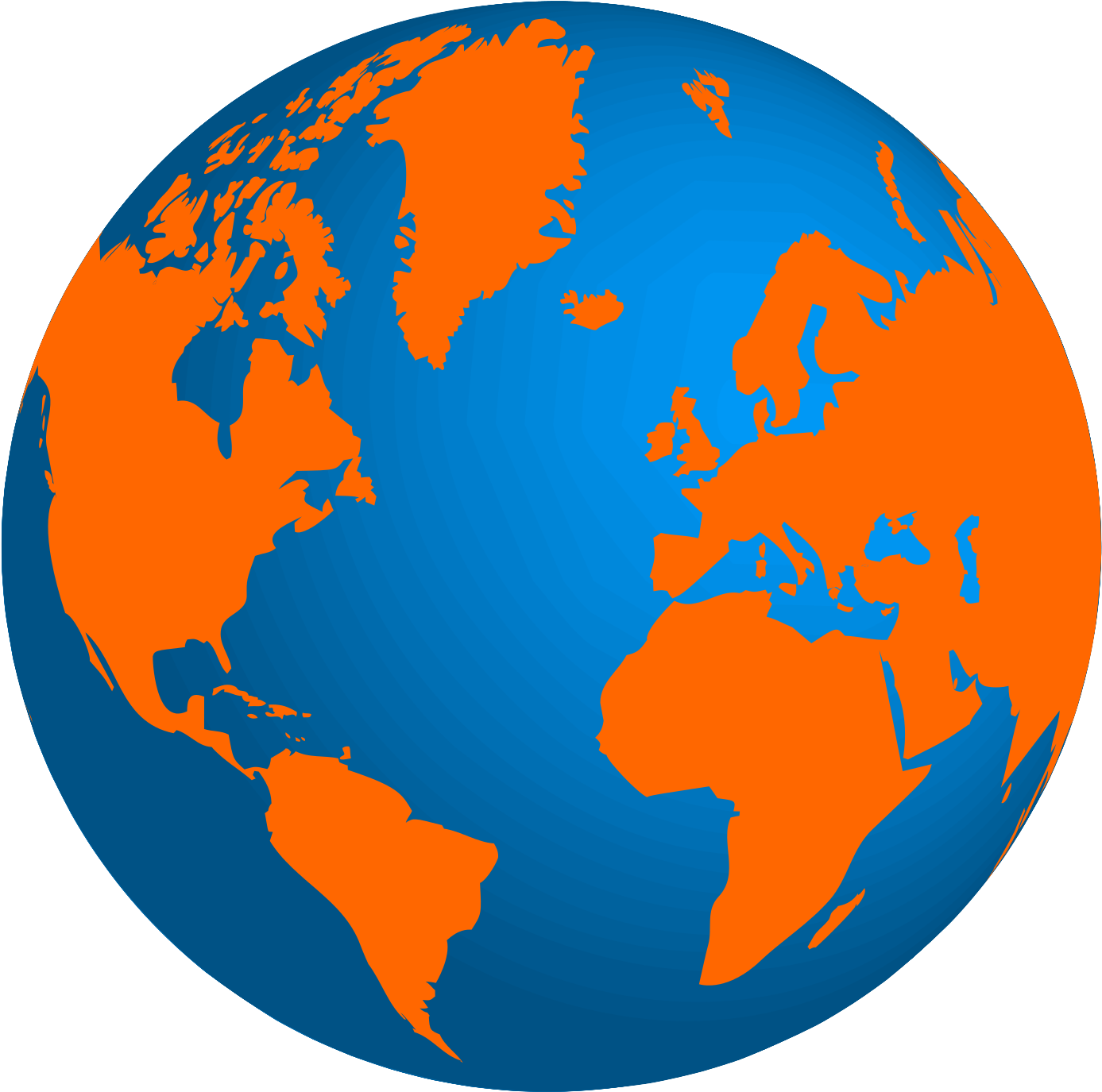 Clipart Globe Orange, Clipart Globe Orange Transparent - Blue And Orange Earth - Png Download (1396x1381), Png Download