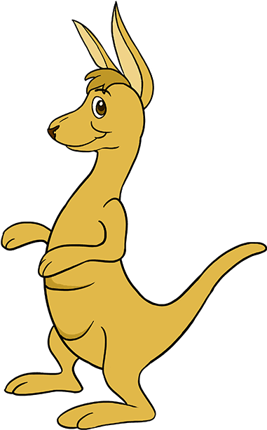 How To Draw Cartoon Kangaroo - Cartoon Kangaroo Drawings Clipart (680x678), Png Download