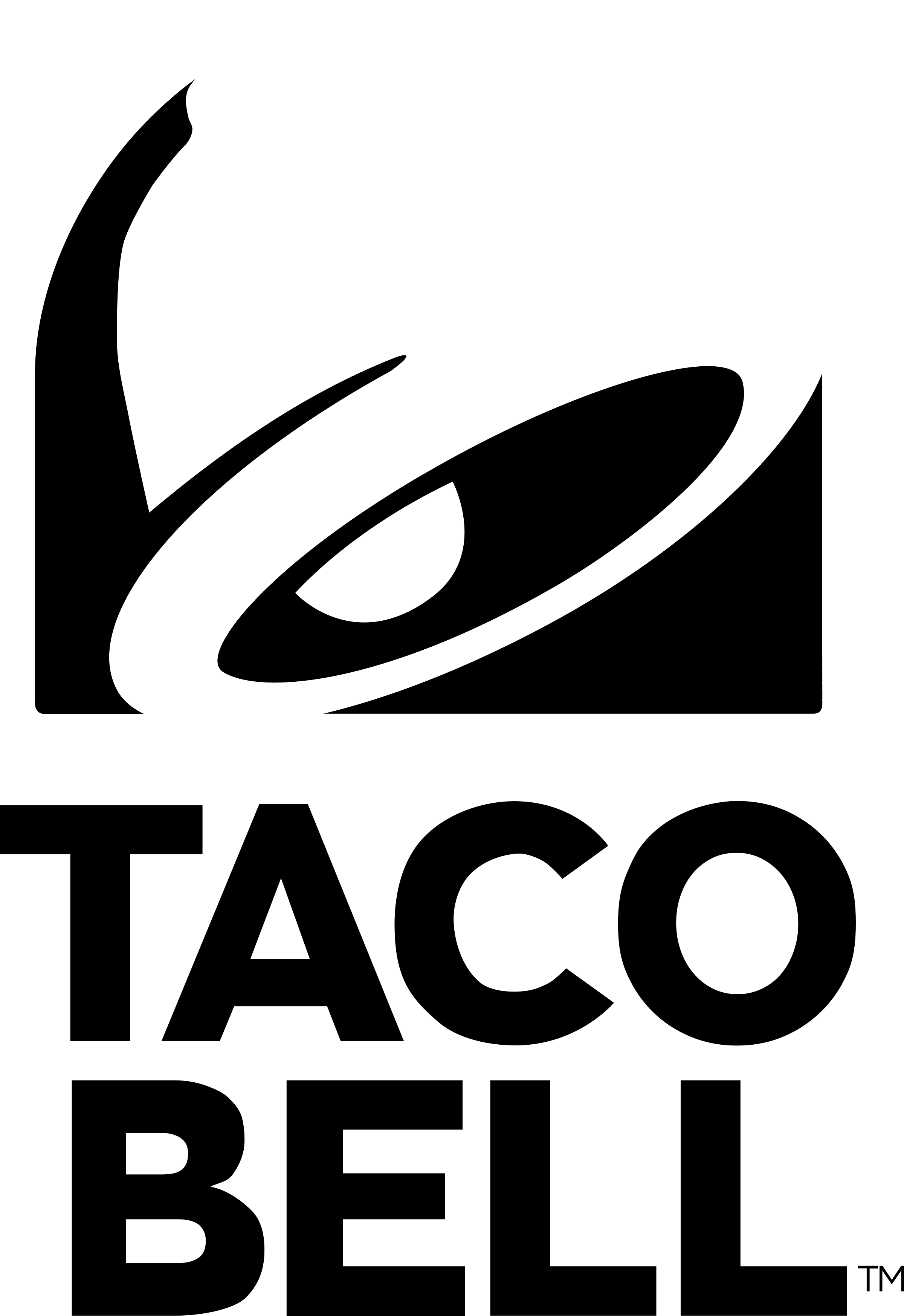 Taco Bell Black And White Transparent & Png Clipart - Taco Bell Black And White Logo (2400x3492), Png Download