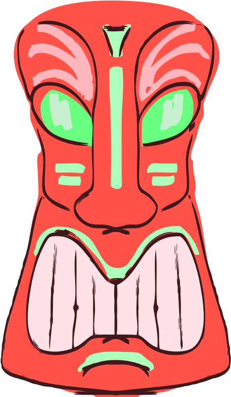 Transparent Luau Clip Art - Tiki Totem Clip Art Png (467x801), Png Download