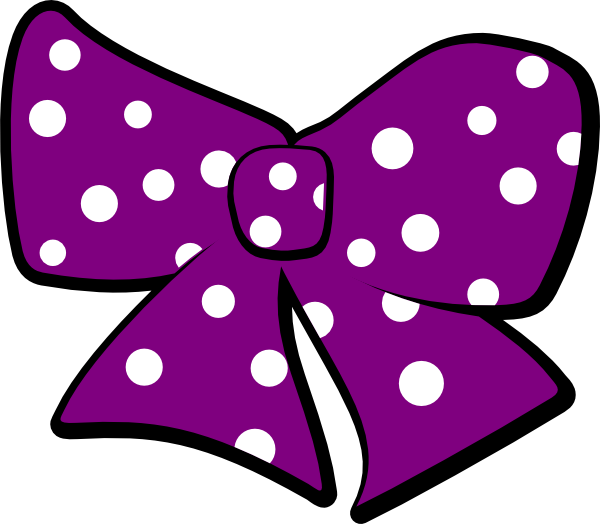 Purple Polka Dot Bow Clipart , Png Download - Minnie Mousepoka Dots Black And White Transparent Png (600x524), Png Download