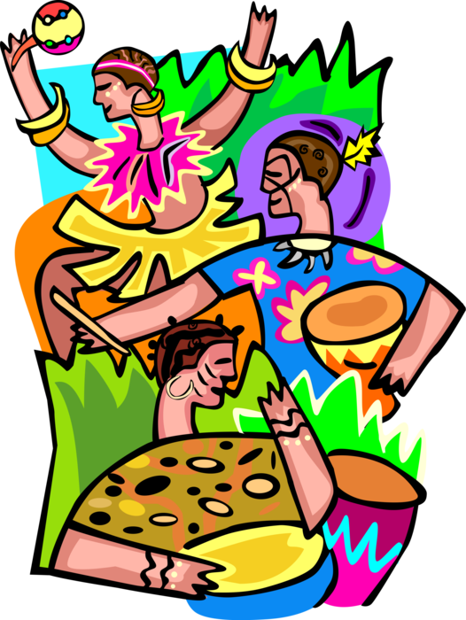Vector Illustration Of Hawaiian Polynesian Luau Party - Havaianas Festa Png Clipart (526x700), Png Download