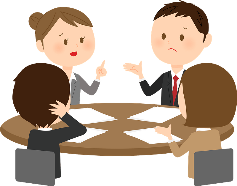 Business Meeting Meeting Cartoon Clipart (800x626), Png Download