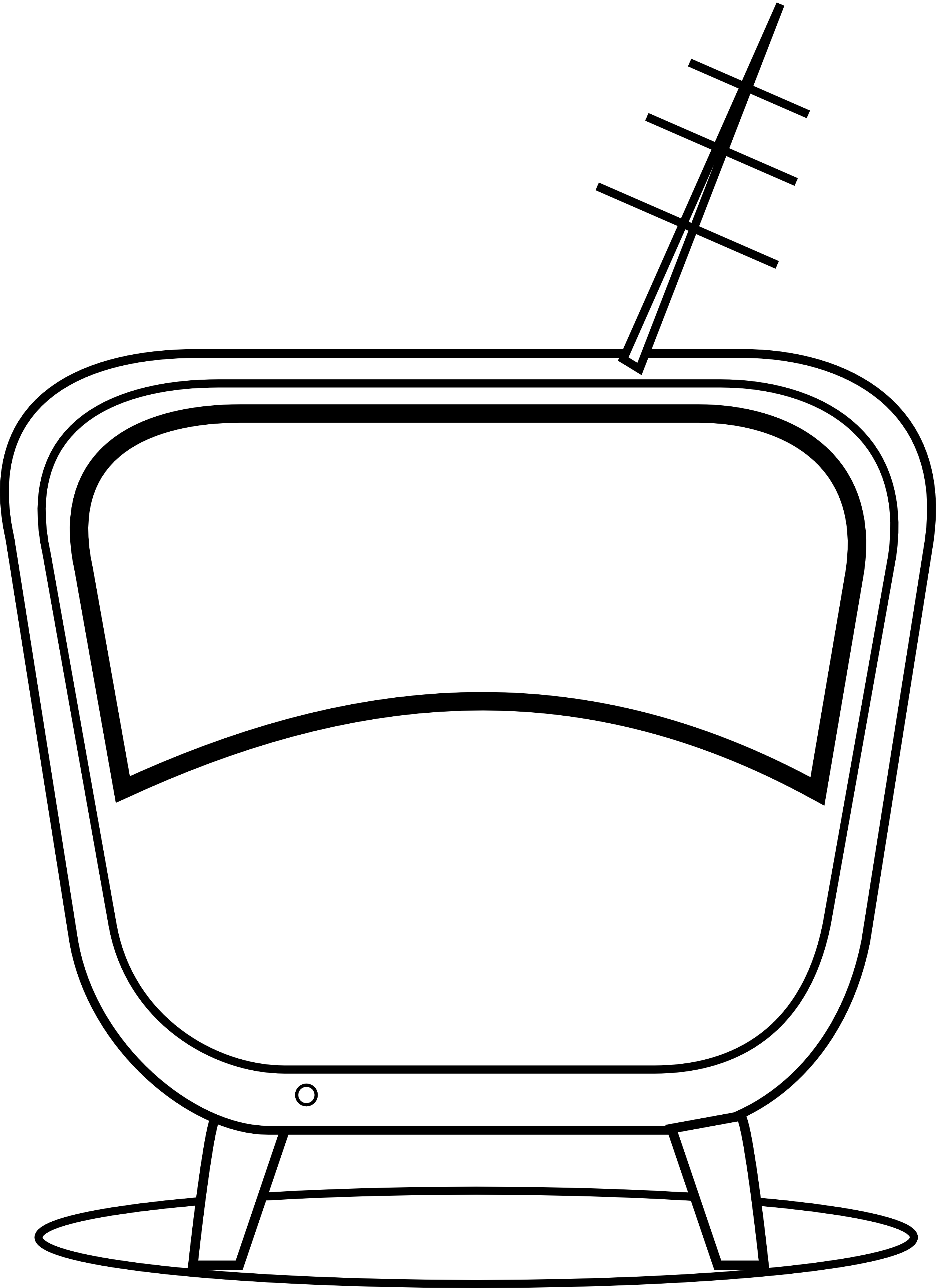 Chrisdesign Comic Tv Black White Line Art - Chair Clipart (2555x3515), Png Download