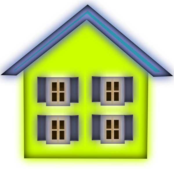 House With Four Windows Clipart (600x581), Png Download
