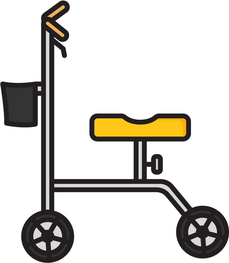 Transparent Knee Clipart - Knee Scooter Cartoon - Png Download (795x915), Png Download