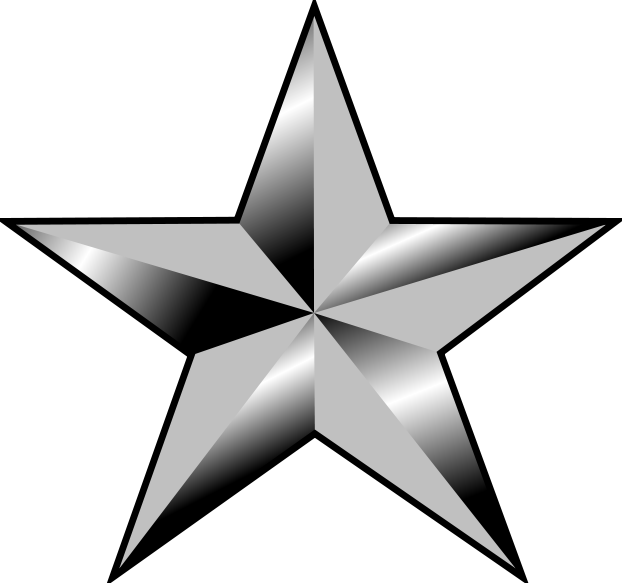 Army Star Clipart - Brigadier General Rank - Png Download (622x583), Png Download