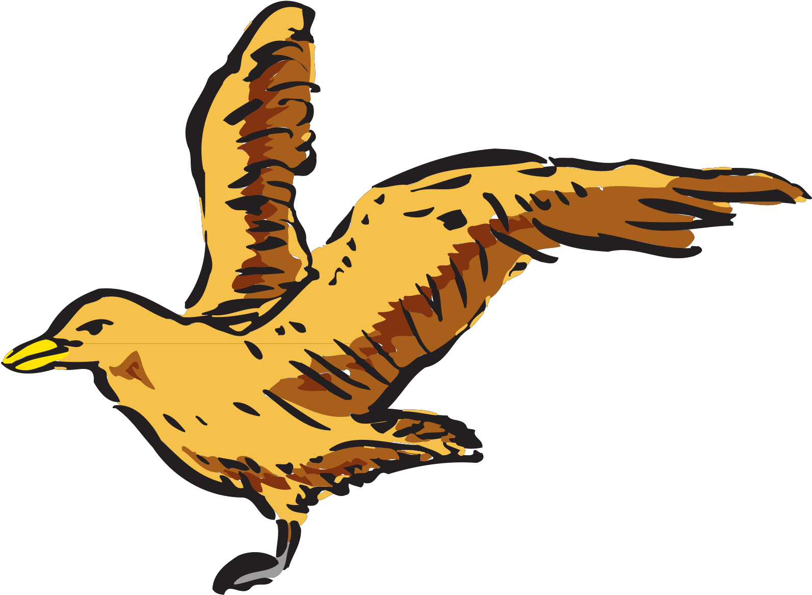 Flying Bird Side View Clipart (1600x1600), Png Download