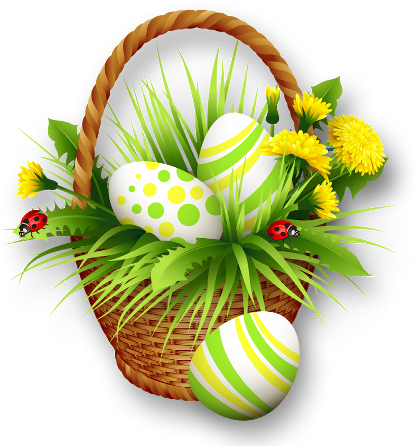 Easter Basket Bunny Png Clipart - Easter Basket Png Transparent Png (1600x900), Png Download